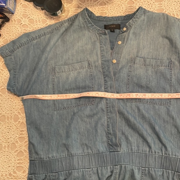 J.CREW drapey ROMPER chambray Denim Jean Cotton Linen Size 16 Like New - Picture 4 of 8